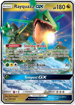 Rayquaza-GX 109/168 - Celestial Storm Pokemon Holofoil - Single Cards