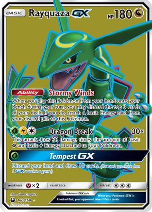 Rayquaza-GX 160/168 - Celestial Storm Pokemon Holofoil - Single Cards