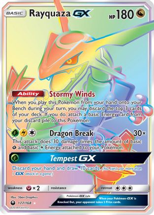 Rayquaza-GX 177/168 - Celestial Storm Pokemon Holofoil - Single Cards