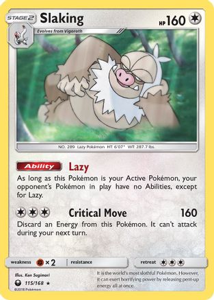 Slaking 115/168 - Celestial Storm Reverse Pokemon Holofoil - Single Cards