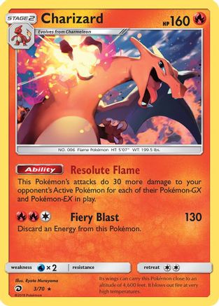Charizard 3/70 - Dragon Majesty Pokemon Holofoil - Single Cards