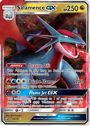 Salamence-GX 44/70 - Dragon Majesty Pokemon Holofoil - Single Cards