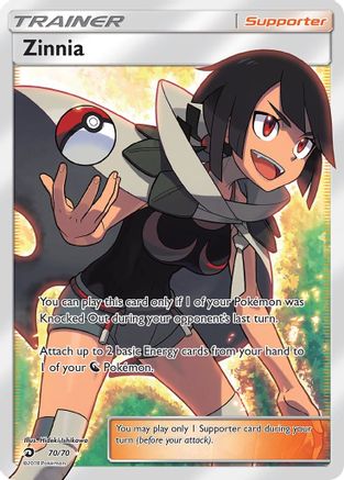 Zinnia 70/70 - Dragon Majesty Pokemon Holofoil - Single Cards
