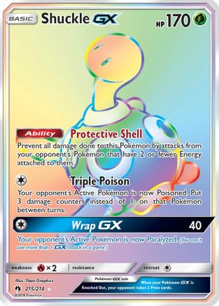 Shuckle-GX 215/214 - Lost Thunder Pokemon Holofoil - Single Cards
