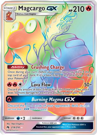 Magcargo-GX 218/214 - Lost Thunder Pokemon Holofoil - Single Cards