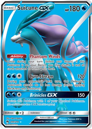 Suicune-GX 200/214 - Lost Thunder Pokemon Holofoil - Single Cards
