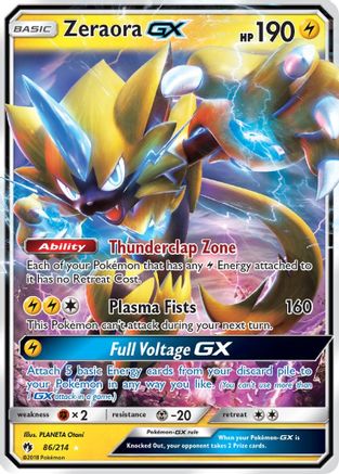 Zeraora GX 86/214 - SM  Lost Thunder Holofoil - Single Cards