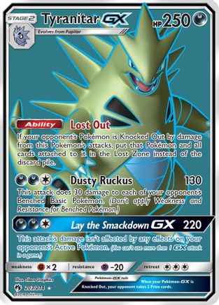 Tyranitar-GX 203/214 - Lost Thunder Pokemon Holofoil - Single Cards