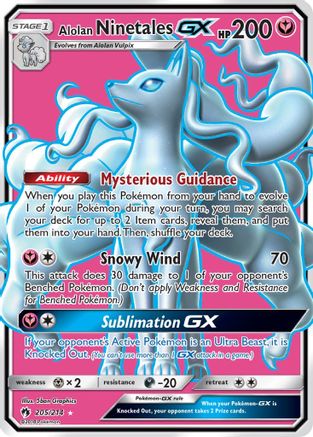 Alolan Ninetales-GX 205/214 - Lost Thunder Pokemon Holofoil - Single Cards