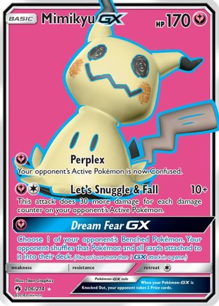 Mimikyu-GX 206/214 - Lost Thunder Pokemon Holofoil - Single Cards