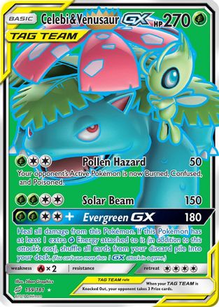 Celebi & Venusaur-GX 159/181 - Team Up Pokemon Holofoil - Single Cards
