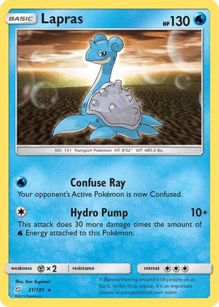 Lapras 31/181 - SM  Team Up Reverse Holofoil - Single Cards