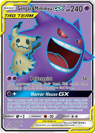 Gengar & Mimikyu-GX 164/181 - Team Up Pokemon Holofoil - Single Cards