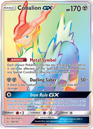 Cobalion-GX 189/181 - Team Up Pokemon Holofoil - Single Cards