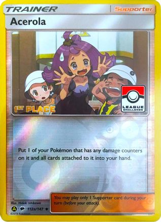 Acerola 112a/147 - Burning Shadows Reverse Pokemon Holofoil - Single Cards