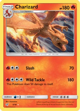 Charizard 5/18 - Detective Pikachu Pokemon Holofoil - Single Cards