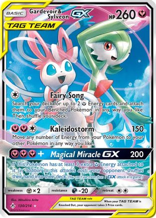 Gardevoir & Sylveon-GX 130/214 - Unbroken Bonds Pokemon Holofoil - Single Cards