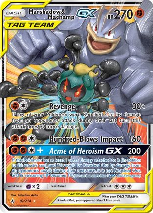Marshadow & Machamp-GX 82/214 - Unbroken Bonds Pokemon Holofoil - Single Cards