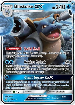 Blastoise-GX 35/214 - Unbroken Bonds Pokemon Holofoil - Single Cards