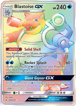 Blastoise-GX 218/214 - Unbroken Bonds Pokemon Holofoil - Single Cards