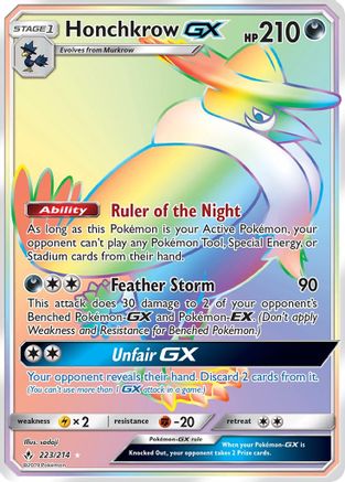 Honchkrow-GX 223/214 - Unbroken Bonds Pokemon Holofoil - Single Cards