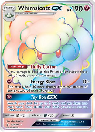 Whimsicott-GX 226/214 - Unbroken Bonds Pokemon Holofoil - Single Cards