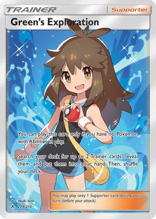 Green's Exploration 209/214 - Unbroken Bonds Pokemon Holofoil - Single Cards