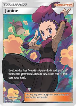 Janine 210/214 - Unbroken Bonds Pokemon Holofoil - Single Cards