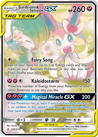 Gardevoir & Sylveon-GX 205/214 - Unbroken Bonds Pokemon Holofoil - Single Cards