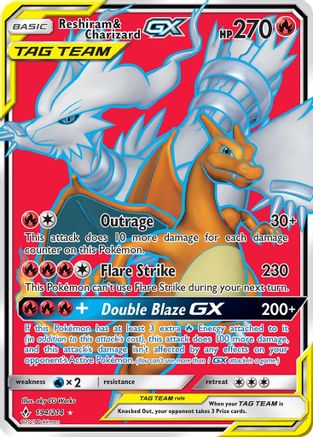 Reshiram & Charizard-GX 194/214 - Unbroken Bonds Pokemon Holofoil - Single Cards