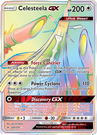 Celesteela-GX 228/214 - Unbroken Bonds Pokemon Holofoil - Single Cards