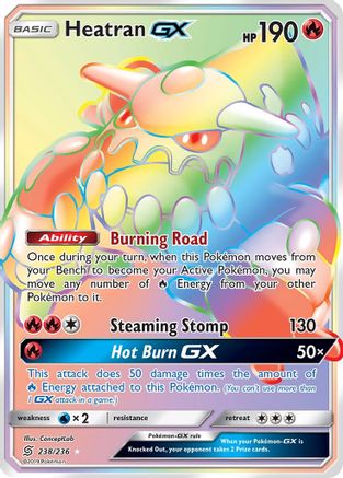 Heatran-GX 238/236 - Unified Minds Pokemon Holofoil - Single Cards