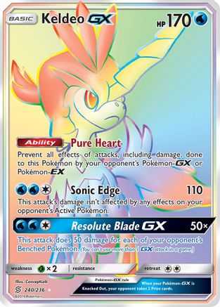 Keldeo-GX 240/236 - Unified Minds Pokemon Holofoil - Single Cards
