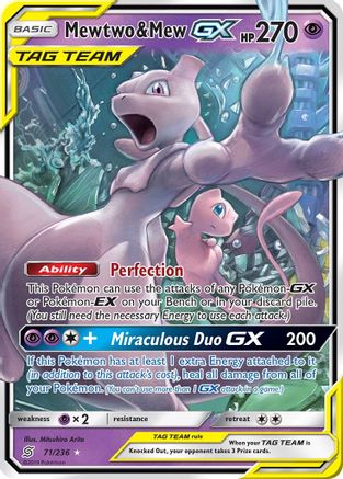 Mewtwo & Mew-GX 71/236 - Unified Minds Pokemon Holofoil - Single Cards