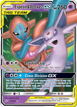 Espeon & Deoxys-GX 72/236 - Unified Minds Pokemon Holofoil - Single Cards
