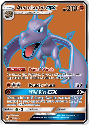 Aerodactyl-GX 224/236 - Unified Minds Pokemon Holofoil - Single Cards