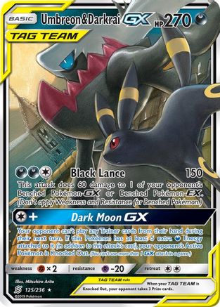 Umbreon & Darkrai-GX 125/236 - Unified Minds Pokemon Holofoil - Single Cards