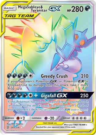 Mega Sableye & Tyranitar-GX 245/236 - Unified Minds Pokemon Holofoil - Single Cards