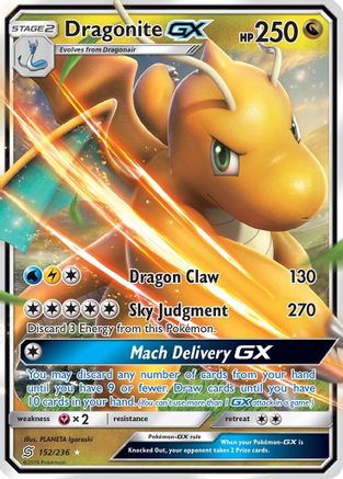Dragonite-GX 152/236 - Unified Minds Pokemon Holofoil - Single Cards