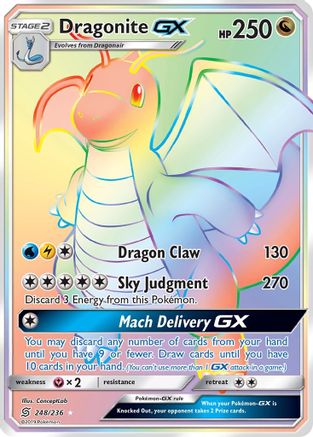 Dragonite-GX 248/236 - Unified Minds Pokemon Holofoil - Single Cards