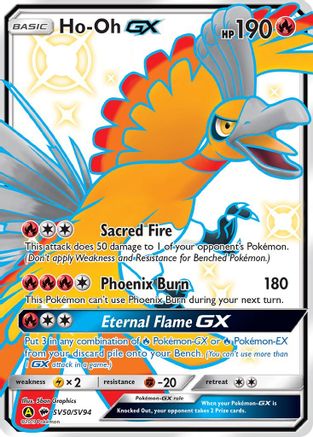 Ho-Oh-GX SV50/94 - Shiny Vault Pokemon Holofoil - Single Cards