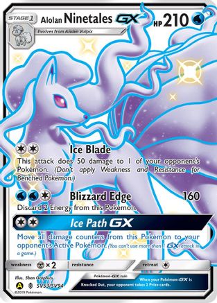 Alolan Ninetales-GX SV53/94 - Shiny Vault Pokemon Holofoil - Single Cards