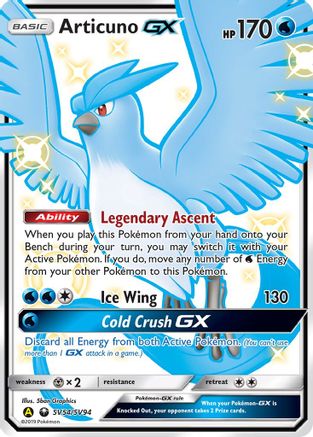Articuno-GX SV54/94 - Shiny Vault Pokemon Holofoil - Single Cards
