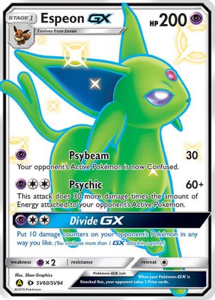 Espeon-GX SV60/94 - Shiny Vault Pokemon Holofoil - Single Cards