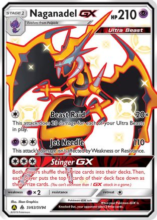 Naganadel-GX SV63/94 - Shiny Vault Pokemon Holofoil - Single Cards