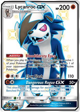 Lycanroc-GX SV66/94 - Shiny Vault Pokemon Holofoil - Single Cards