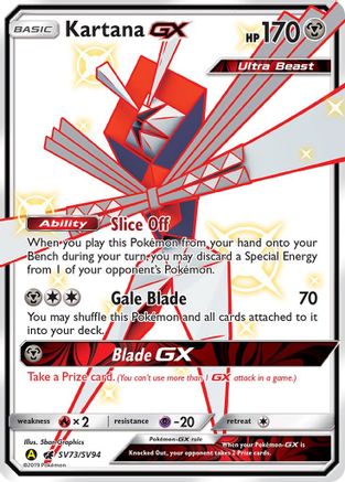 Kartana GX SV73/94 - Hidden Fates Shiny Vault Holofoil - Single Cards