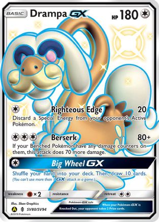 Drampa-GX SV80/94 - Shiny Vault Pokemon Holofoil - Single Cards