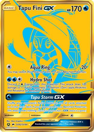 Tapu Fini-GX SV92/94 - Shiny Vault Pokemon Holofoil - Single Cards