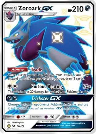 Zoroark-GX 77a/73 - Shining Legends Pokemon Holofoil - Single Cards